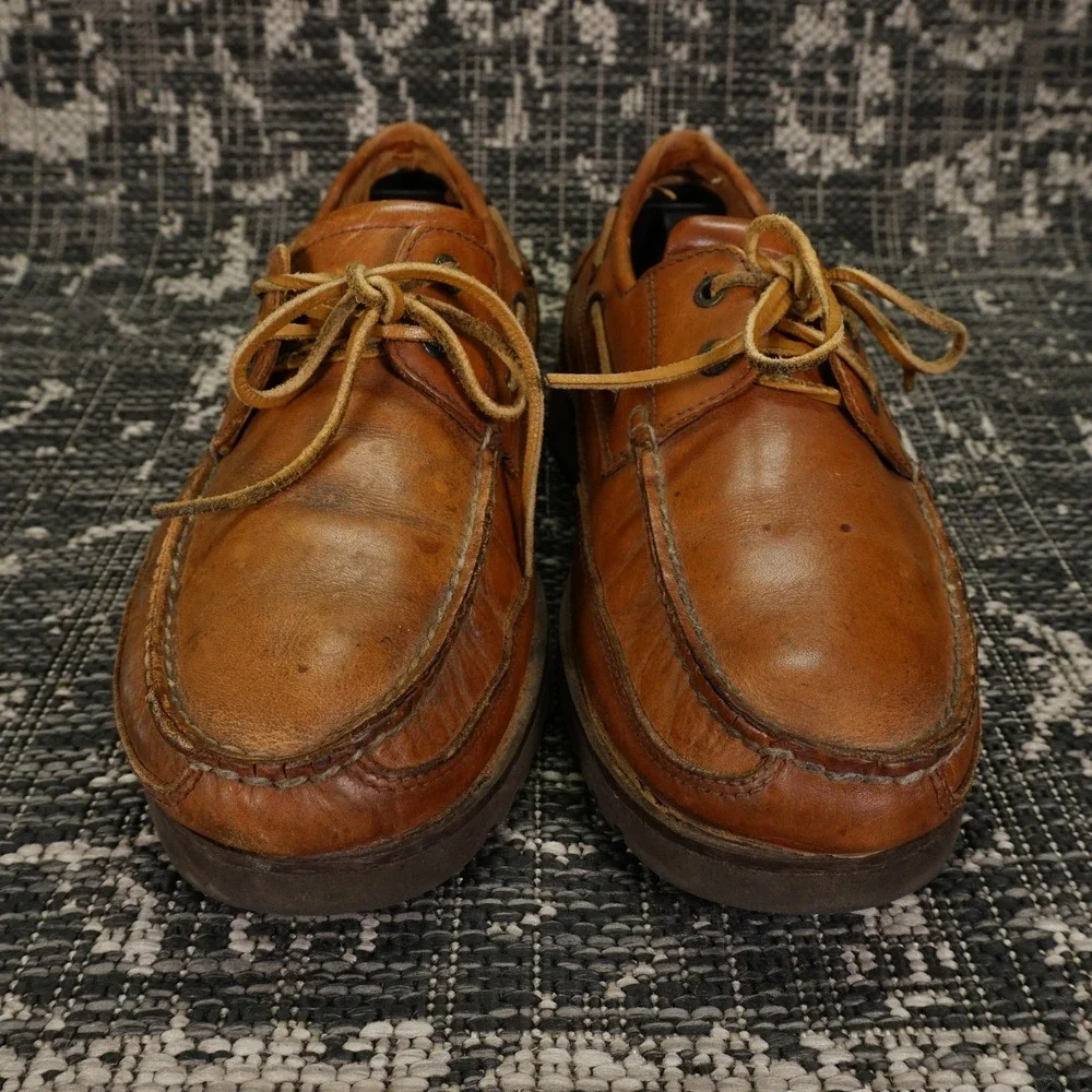 VTG Mephisto Mens 10 Leather‎ Boat Shoes Brown Lace Portugal Casual Deck Comfort